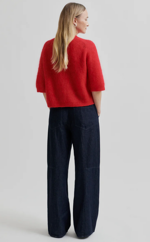 Second Female Andrea Rib Knit Cardigan - Goji Berry