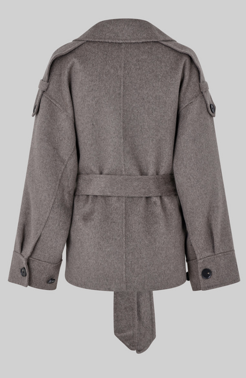 Second Female Walance Belted Jacket - Brown Melange