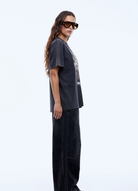 Ena Pelly Mixed Animal Tee - Vintage Black