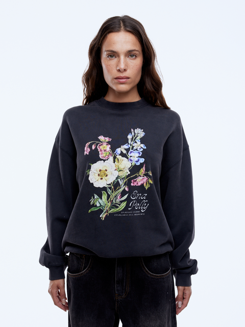 Ena Pelly Vintage Bouquet Sweatshirt - Vintage Black
