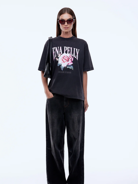 Ena Pelly Rose Tee - Vintage Black