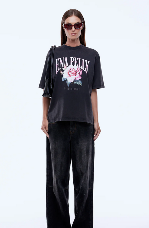 Ena Pelly Rose Tee - Vintage Black