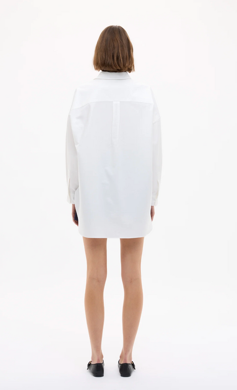 LMND Mara Oversized Long Sleeve Shirt - White