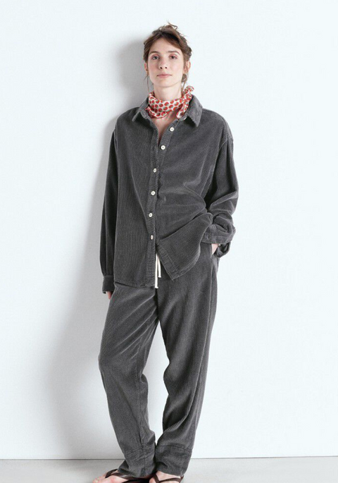 American Vintage Padow Corduroy Trousers - Vintage Carbon