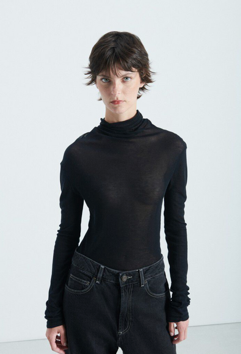 American Vintage Massachusetts Long Sleeve Tee - Black