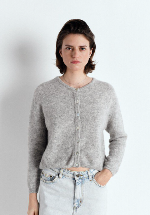 American Vintage Vitow Cardigan - Light Grey Melange