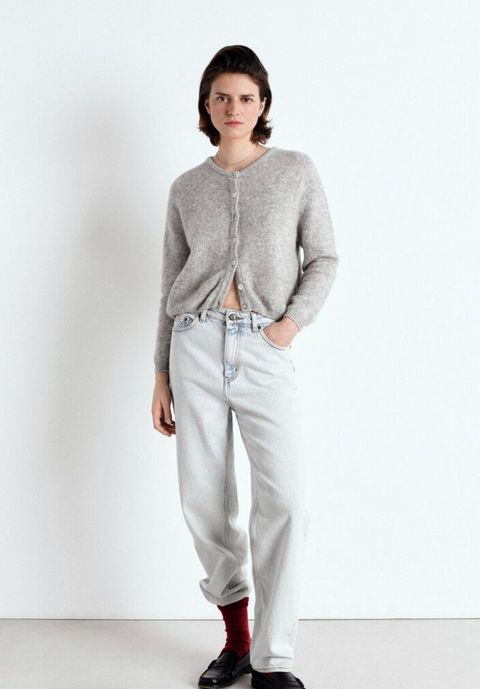 American Vintage Vitow Cardigan - Light Grey Melange