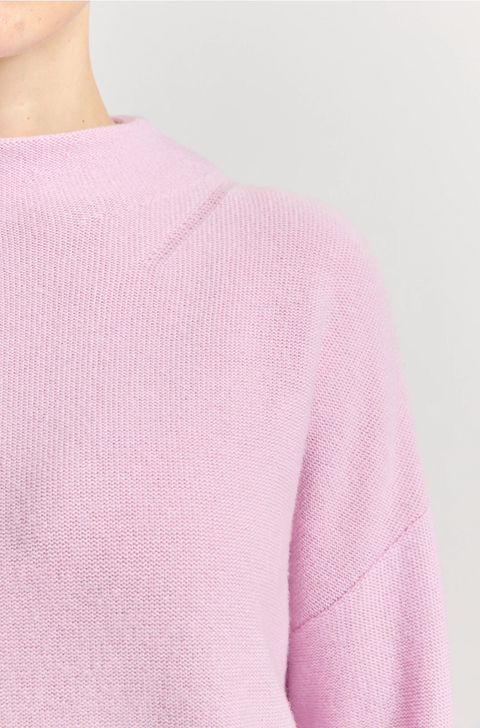 Toorallie Drop Shoulder Mock Neck Jumper - Powder Pink
