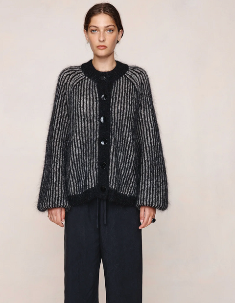 Marle Jasper Cardigan - Black/Greige