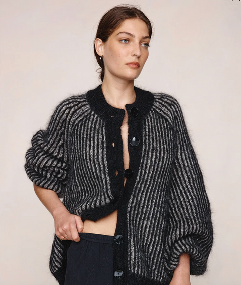 Marle Jasper Cardigan - Black/Greige