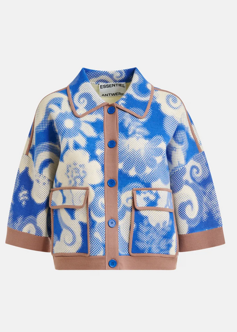 Essentiel Antwerp Joly Printed Cardigan - Night Violet