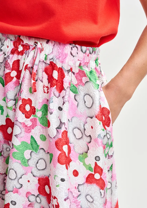 Essentiel Antwerp Julianne Flower Spill Skirt - Cotton Candy