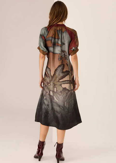 POL Clothing Palisades Silk Drawcord Dress