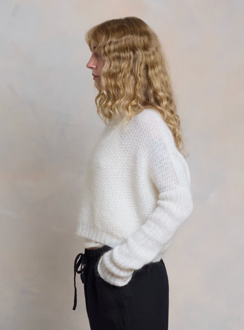 Luna Gallery Mohair Waffle Crop Jumper - Froth
