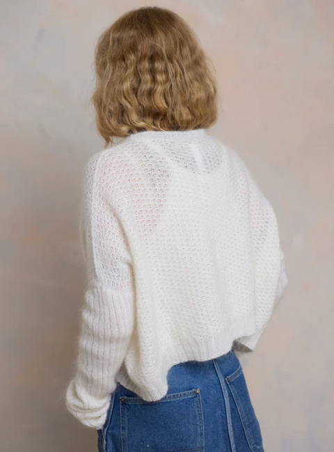 Luna Gallery Mohair Waffle Crop Jumper - Froth