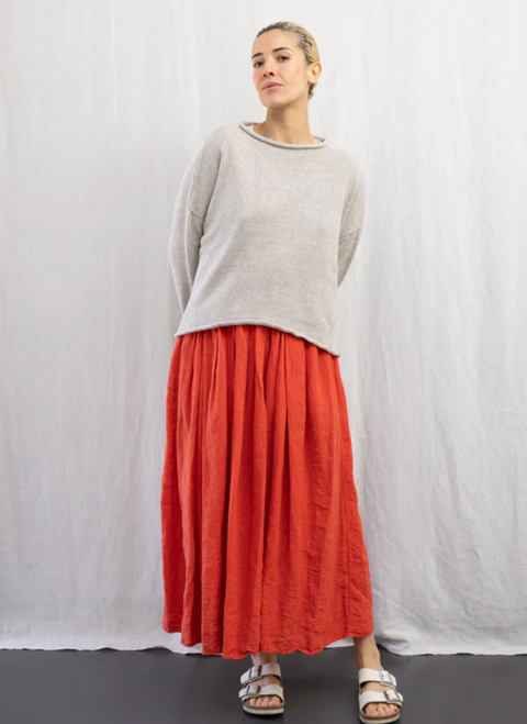 Luna Gallery Cotton Roll Neck Jumper - Linen
