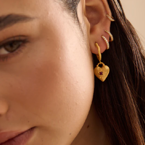 Murkani Love You Large Heart Hoop Earring