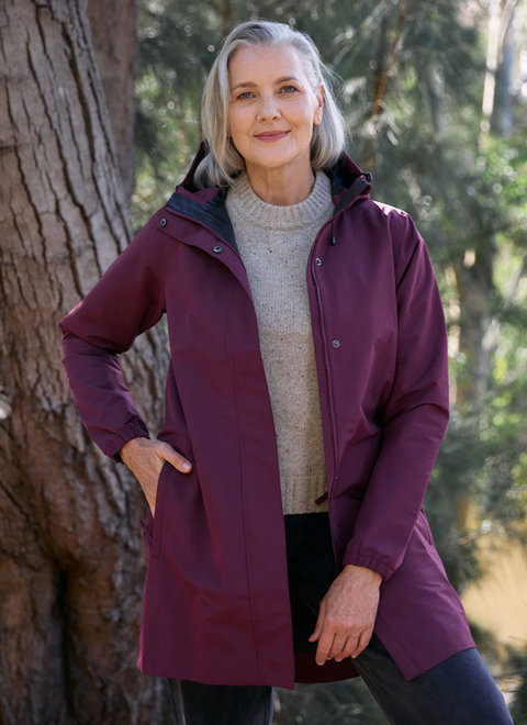 Amble Refuge Waterproof Jacket - Mulberry