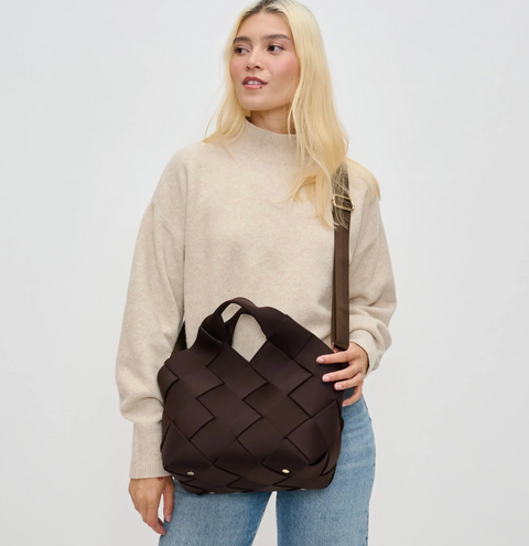 Sol and Selene Resilience Woven Neoprene Bag - Chocolate