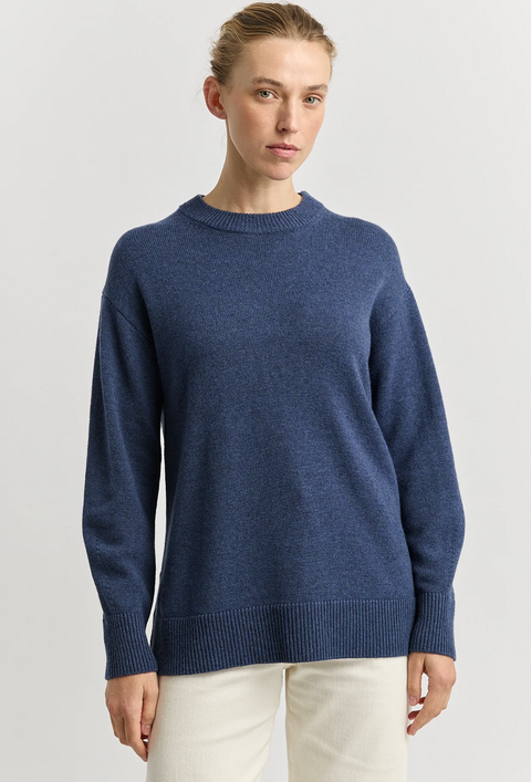 Toorallie Relaxed Longline Crew Jumper - Galaxy