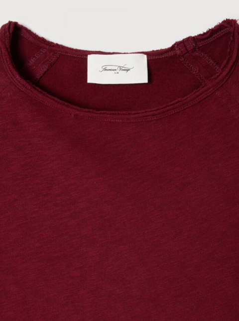 American Vintage Sonoma Long Sleeve Boatneck T-Shirt - Vintage Cherry