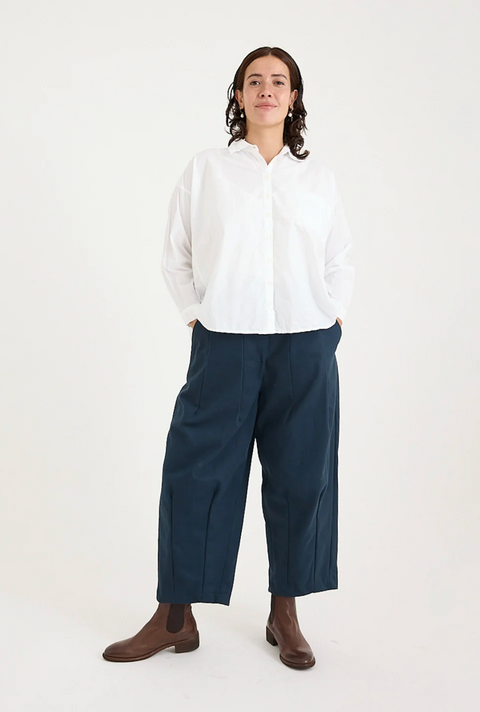 Metta Melbourne Indra Shirt - White Cotton Poplin