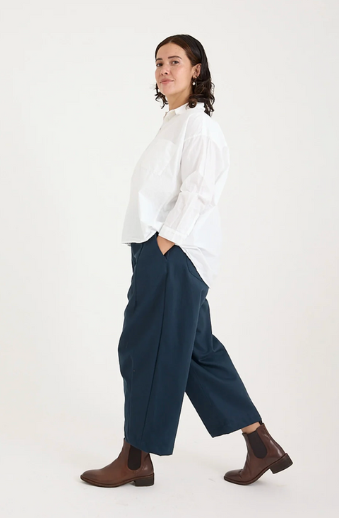 Metta Melbourne Indra Shirt - White Cotton Poplin