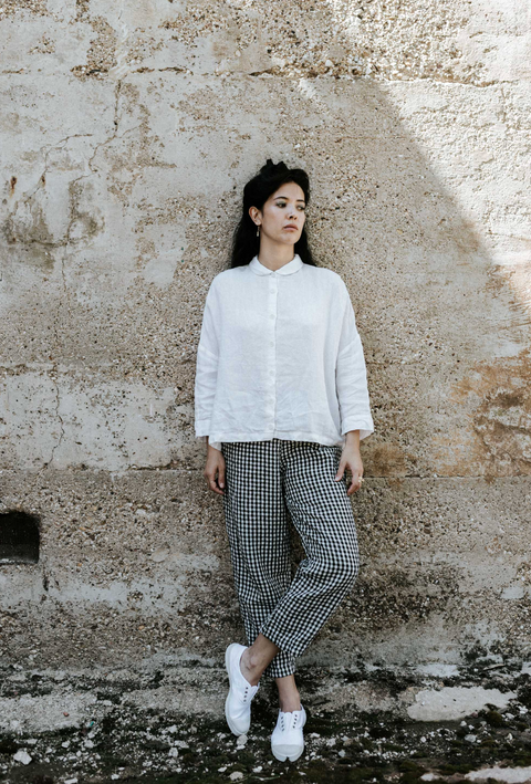 Metta Melbourne Rae Shirt - White Light Linen