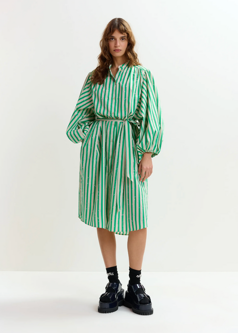 Essentiel Antwerp Jodianna Dress - Green/Cream Stripe