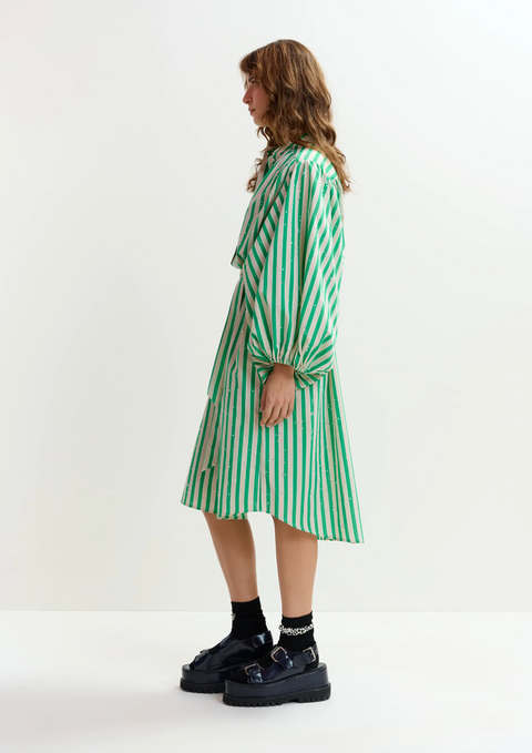 Essentiel Antwerp Jodianna Dress - Green/Cream Stripe