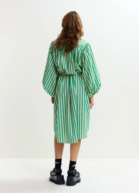 Essentiel Antwerp Jodianna Dress - Green/Cream Stripe