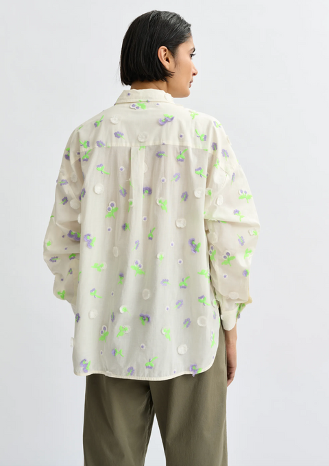 Essentiel Antwerp Jimena Shirt - Off White/Green/Purple