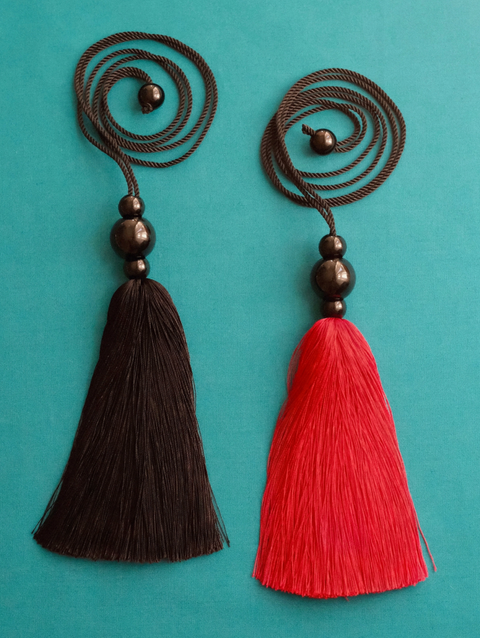 Gem Totem Tassel Necklace - Red