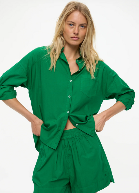 LMND Chiara Classic Long Sleeve Shirt - Green Hills