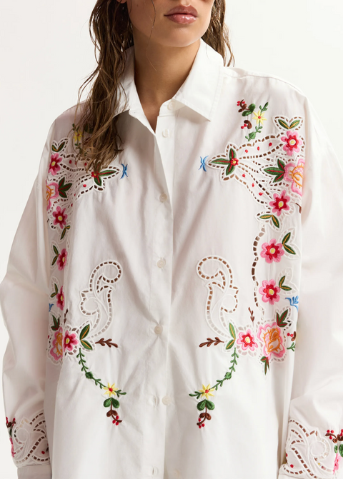 Essentiel Antwerp Jayme Embroidered Shirt - Off White