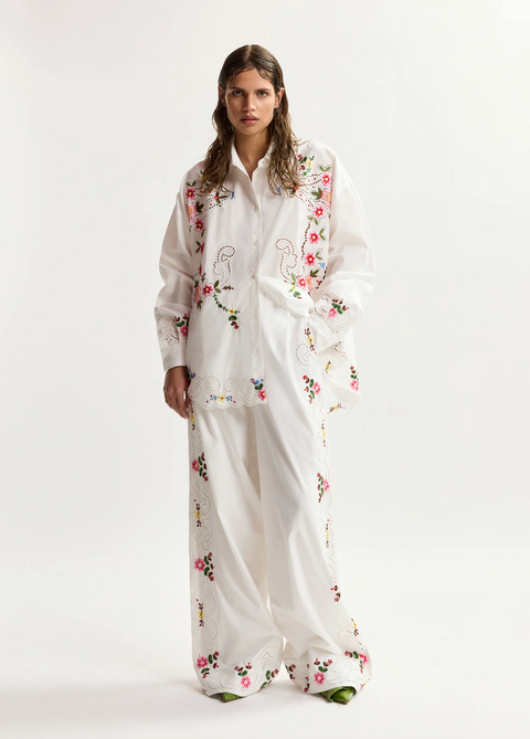 Essentiel Antwerp Jayme Embroidered Shirt - Off White