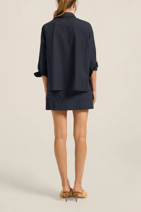 Ilio Nema Cacus Poplin Shirt - Navy