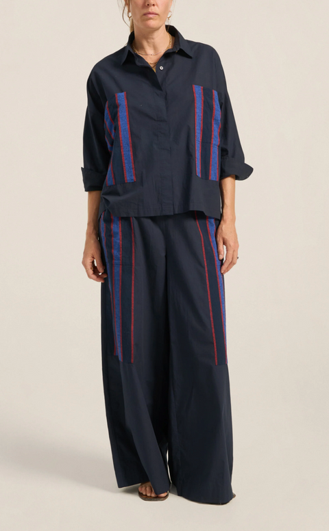 Ilio Nema Elysian Poplin Pants - Navy