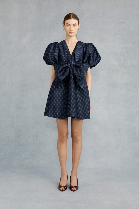Lovaan Grace Mini Dress - Navy Spot