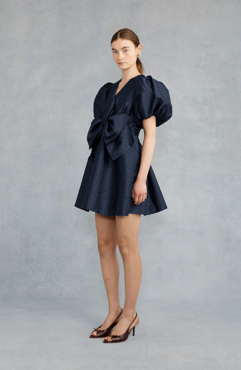 Lovaan Grace Mini Dress - Navy Spot