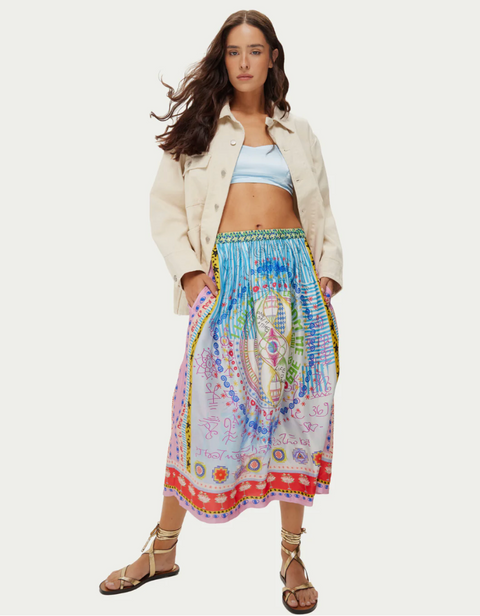 ME369 Vanessa Midi Skirt - Runic Whisper