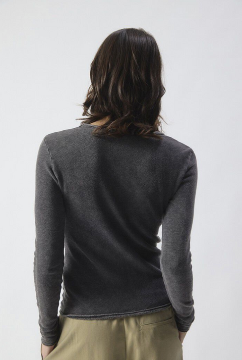 American Vintage Sonoma Long Sleeve Scoop Neck T-Shirt - Vintage Black