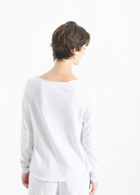 American Vintage Sonoma Long Sleeve Boatneck T-Shirt - Arctic Melange