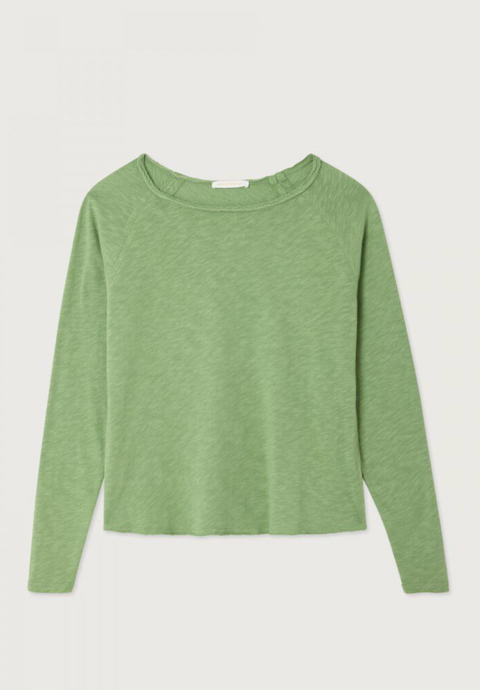 American Vintage Sonoma Long Sleeve Boatneck T-Shirt - Vintage Lemongrass