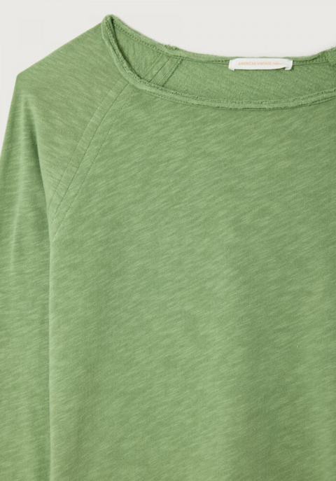 American Vintage Sonoma Long Sleeve Boatneck T-Shirt - Vintage Lemongrass