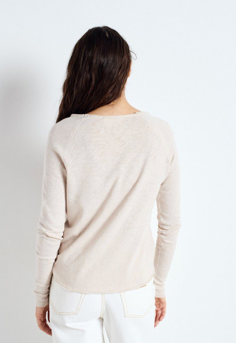 American Vintage Sonoma Long Sleeve Boatneck T-Shirt - Vintage Mastic