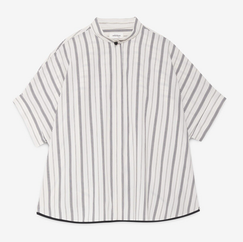 Ottod'Ame Stripe Short Sleeve Shirt - Cream/Black