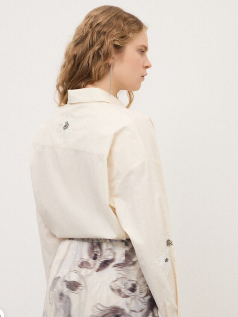 Ottod'Ame Embroidered Shirt - Latte