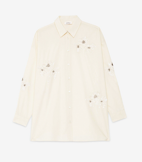 Ottod'Ame Embroidered Shirt - Latte