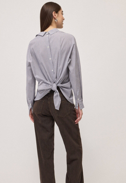 Ottod'Ame Stripe Shirt - Off White/Navy/Choc